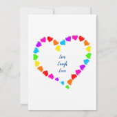 Rainbow Hearts huwelijksuitnodiging Kaart (Achterkant)