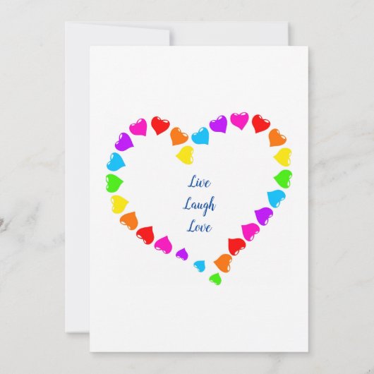 Rainbow Hearts huwelijksuitnodiging Kaart (Achterkant)