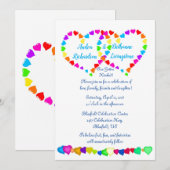 Rainbow Hearts huwelijksuitnodiging Kaart (Voorkant / Achterkant)