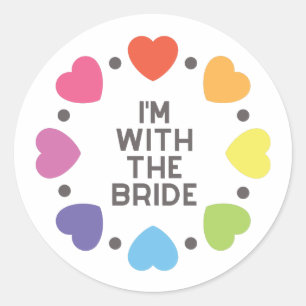 Rainbow Hearts Ik ben bij de bruid Sticker
