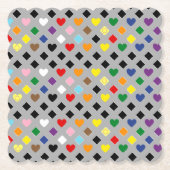 Rainbow Hearts Kartonnen Onderzetters (Voorkant)