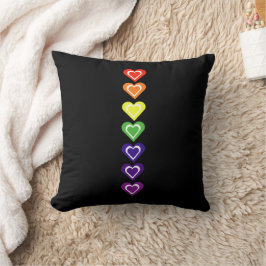 Rainbow hearts kussen