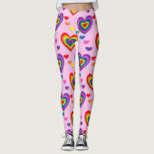 Rainbow hearts leggings (Voorkant)