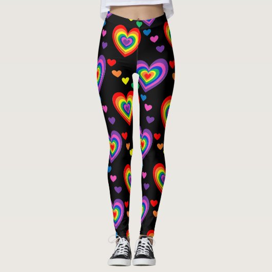 Rainbow hearts leggings (Voorkant)