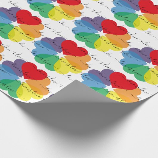 Rainbow Hearts liefde is liefde Cadeaupapier (Hoek)