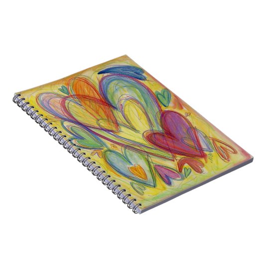 Rainbow Hearts Love Art Notitieboek Journal (Rechterzijde)