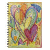 Rainbow Hearts Love Art Notitieboek Journal (Voorkant)