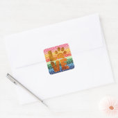 Rainbow Hearts Love Paw Drukt Stickers af (Envelop)