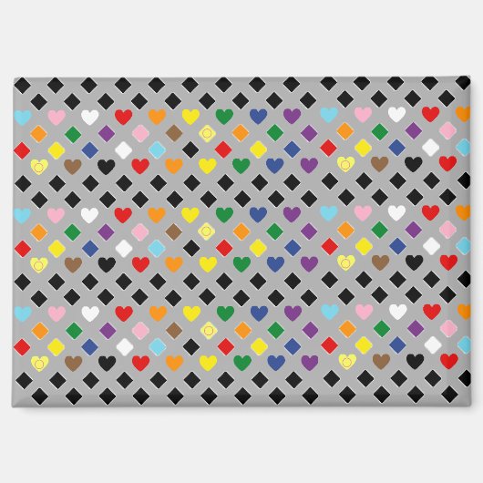 Rainbow Hearts Magneet (Voorkant)