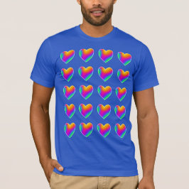 Rainbow Hearts Mannen T-Shirt