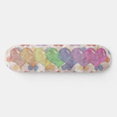 Rainbow Hearts Meisjes Skatedeck Persoonlijk Skateboard (Horizontaal)