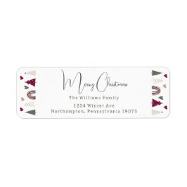 Rainbow & Hearts Merry Christmas Retouradres Etiket