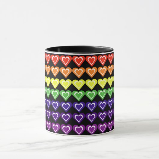 Rainbow hearts mok (Midden)