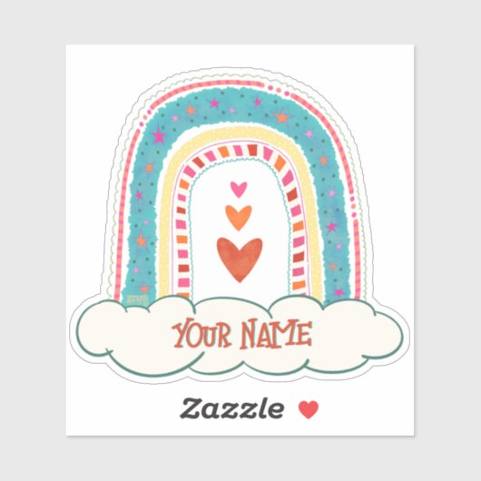  Rainbow Hearts Naam Inspirivity Sticker (Vel)