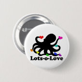 Rainbow Hearts Octopus: veel liefde Ronde Button 5,7 Cm (Voorkant /achterkant)