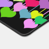 Rainbow Hearts op zwart Bureaumat (Hoek)