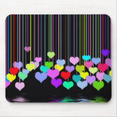 Rainbow Hearts op zwart Muismat (Voorkant)