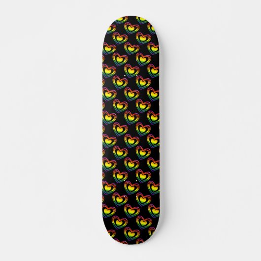 Rainbow Hearts Patroon Gay Pride LGBTQ Persoonlijk Skateboard (Voorkant)