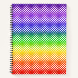 Rainbow Hearts Patroon Wit Notitieboek