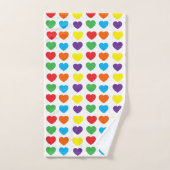Rainbow Hearts Pattern Bad Handdoek (Handdoek)