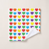 Rainbow Hearts Pattern Bad Handdoek (Wasdoekje)