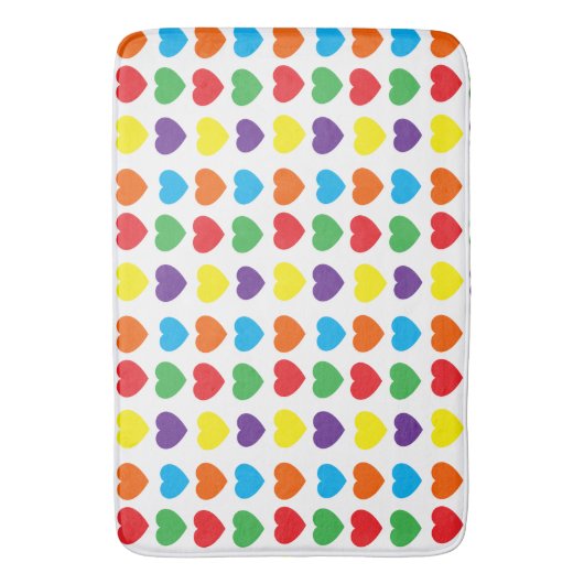 Rainbow Hearts Pattern Badmat (Voorkant Verticaal)