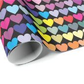 Rainbow Hearts Pattern Cadeaupapier (Rol Hoek)