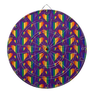 Rainbow Hearts Pattern Dartbord