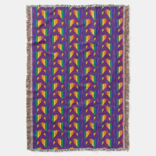 Rainbow Hearts Pattern Deken