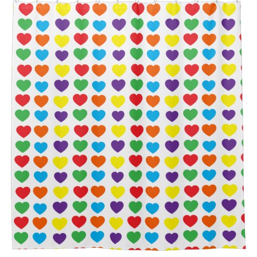 Rainbow Hearts Pattern Douchegordijn (Voorkant)