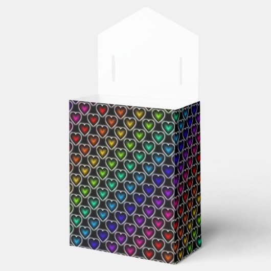 Rainbow Hearts Pattern Favor Box Bedankdoosjes (Geopend)