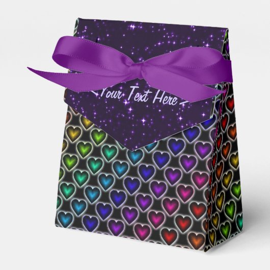 Rainbow Hearts Pattern Favor Box Bedankdoosjes (Voorkant Zijde)