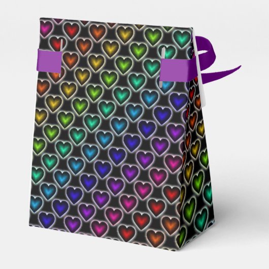 Rainbow Hearts Pattern Favor Box Bedankdoosjes (Achterkant)