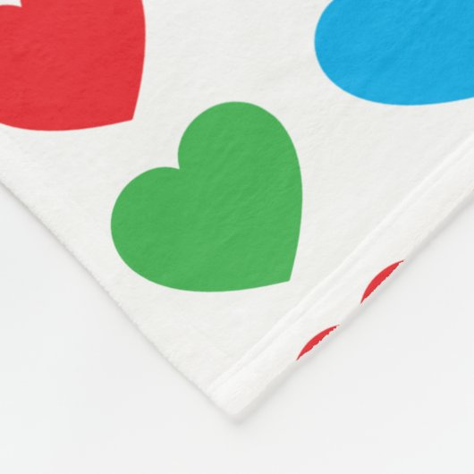 Rainbow Hearts Pattern Fleece Deken (Hoek)