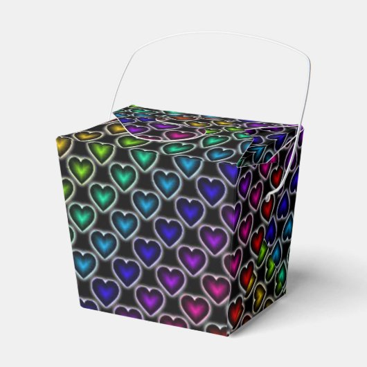 Rainbow Hearts Pattern Haal voordeel uit de voorde Bedankdoosjes (Voorkant Zijde)