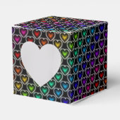 Rainbow Hearts Pattern Hart Favor Box Bedankdoosjes (Voorkant Zijde)