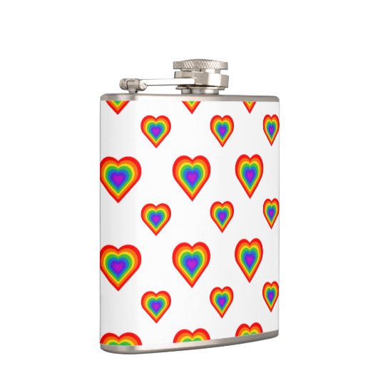 Rainbow Hearts Pattern Heupfles (Rechts)