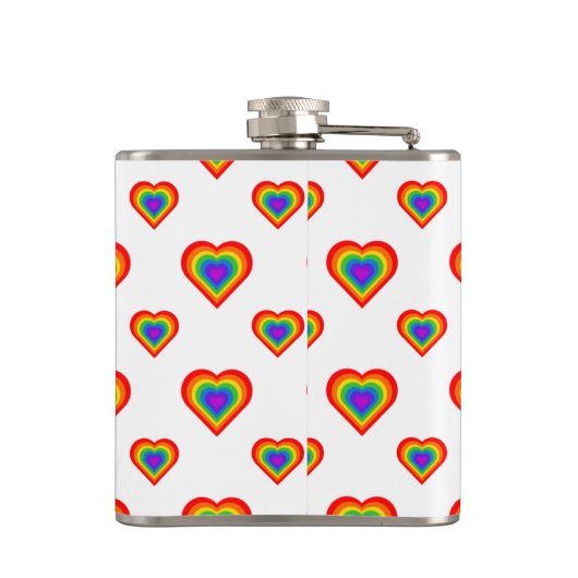 Rainbow Hearts Pattern Heupfles (Achterkant)