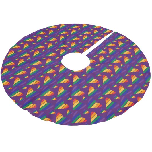 Rainbow Hearts Pattern Kerstboom Rok (Gekanteld)