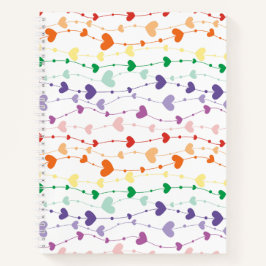  Rainbow Hearts Pattern Kinder School Notitieboek