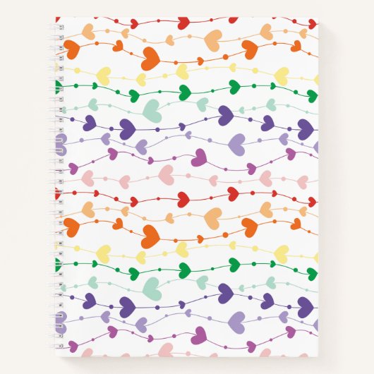  Rainbow Hearts Pattern Kinder School Notitieboek (Voorkant)