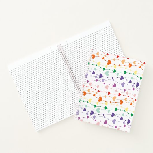 Rainbow Hearts Pattern Kinder School Notitieboek (Binnen)