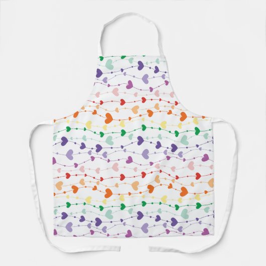  Rainbow Hearts Pattern Kitchen Schort (Voorkant)