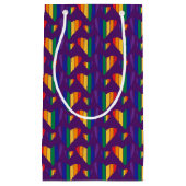 Rainbow Hearts Pattern Klein Cadeauzakje (Voorkant)