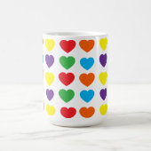 Rainbow Hearts Pattern Koffiemok (Center)