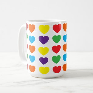 Rainbow Hearts Pattern Koffiemok