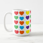 Rainbow Hearts Pattern Koffiemok (Links)
