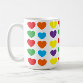 Rainbow Hearts Pattern Koffiemok