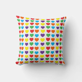 Rainbow Hearts Pattern Kussen