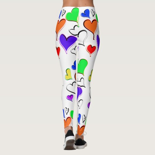 Rainbow Hearts Pattern Leggings (Achterkant)